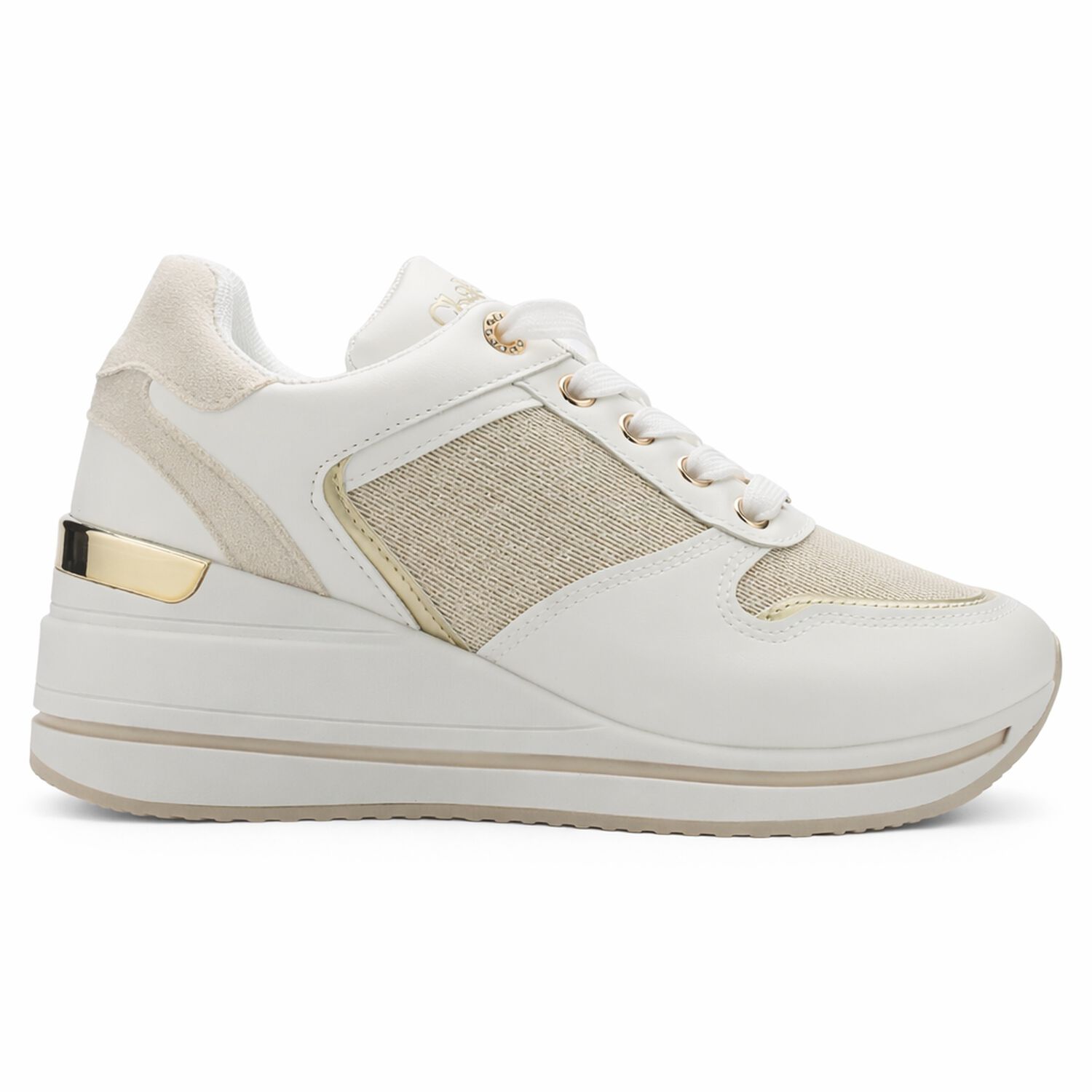 Zapatilla Blanco Y Dorado Mujer Urbano Chalada Bolkinew image number 0.0
